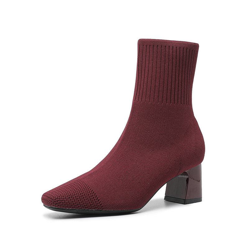 Bottes à talon chunky élastique.