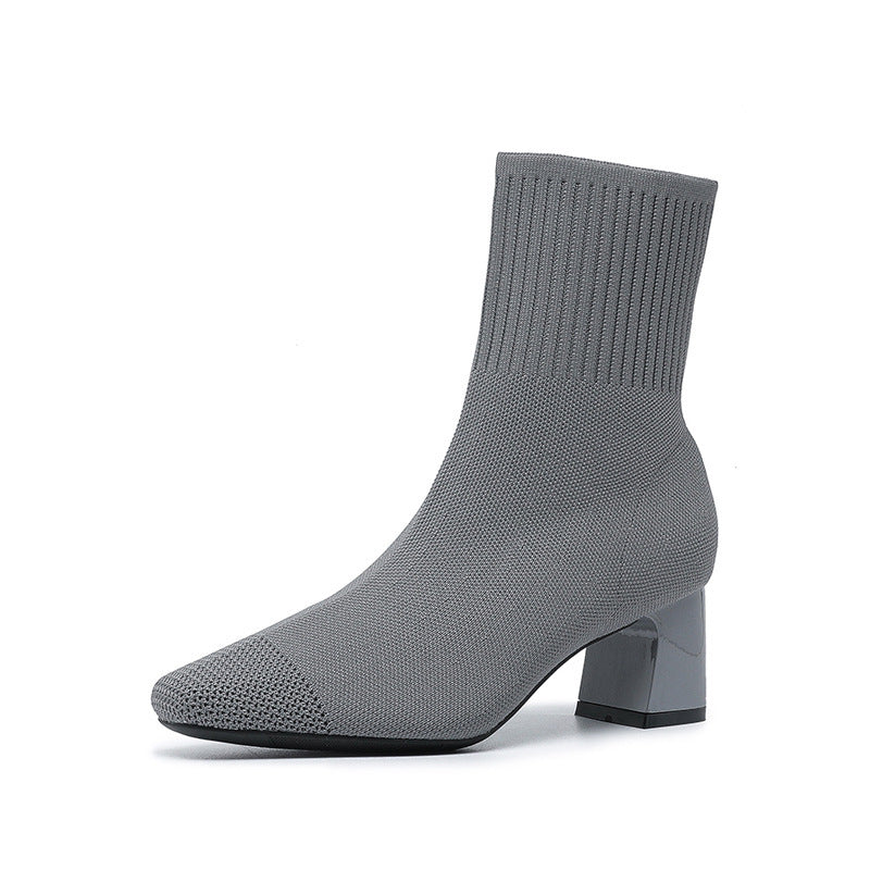 Bottes à talon chunky élastique.